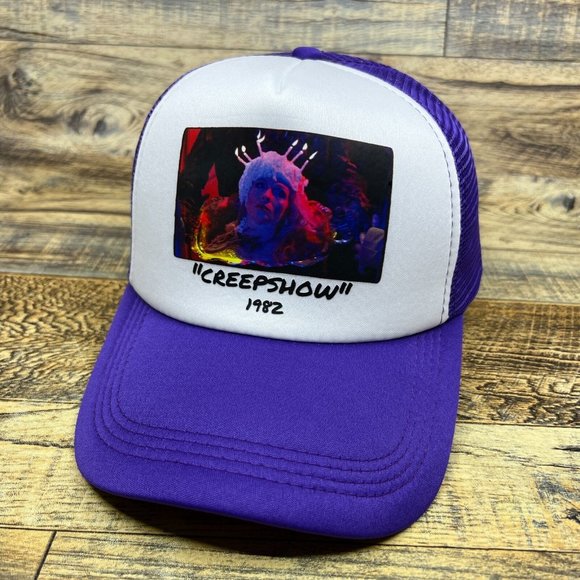 Creepshow 1982 Mens Trucker Hat Purple Snapback Horror Anthology Baseball Cap - Picture 1 of 8